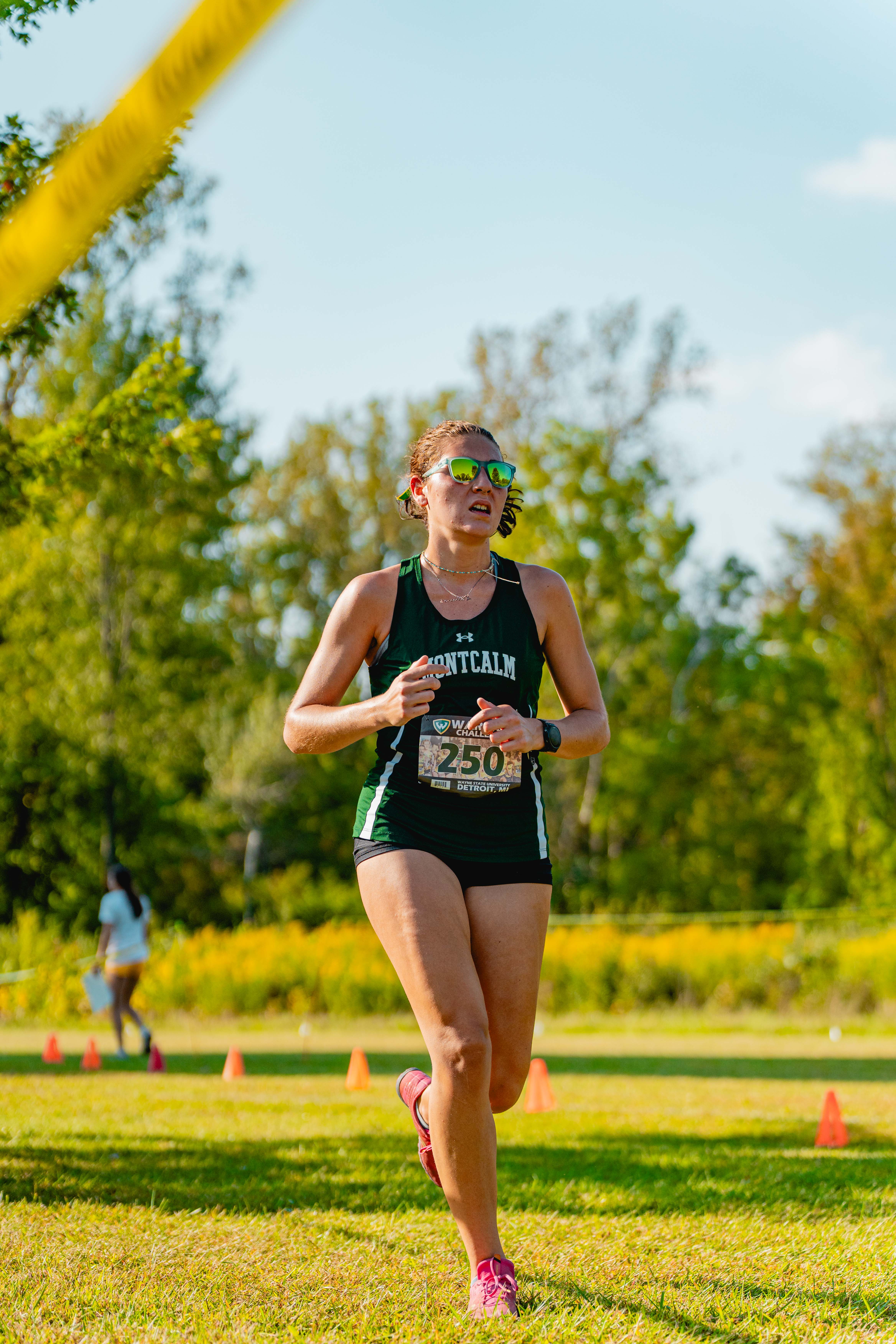MCC Women's Cross Country runner Mickiah Allbee running on the course.
