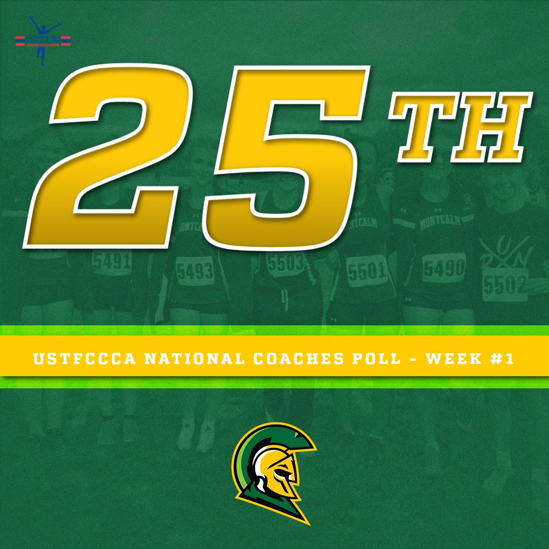 Graphic of the USTFCCCA National Coaches Poll - Week #1 with green background and yellow lettering.