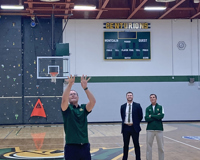 Photo of MCC Staff shooting hoops