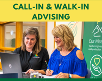 call in and walk in advising banner