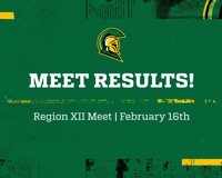 A graphic advertising the meet results for the Region XII bowling meet from Feb. 16.